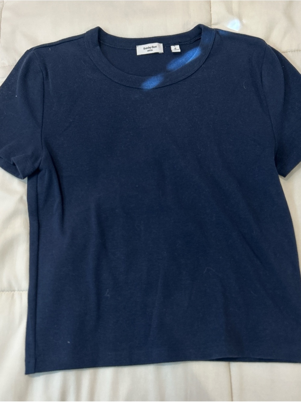 Aritzia Navy Crop Tee